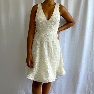 V-neck 3D Flower Dress